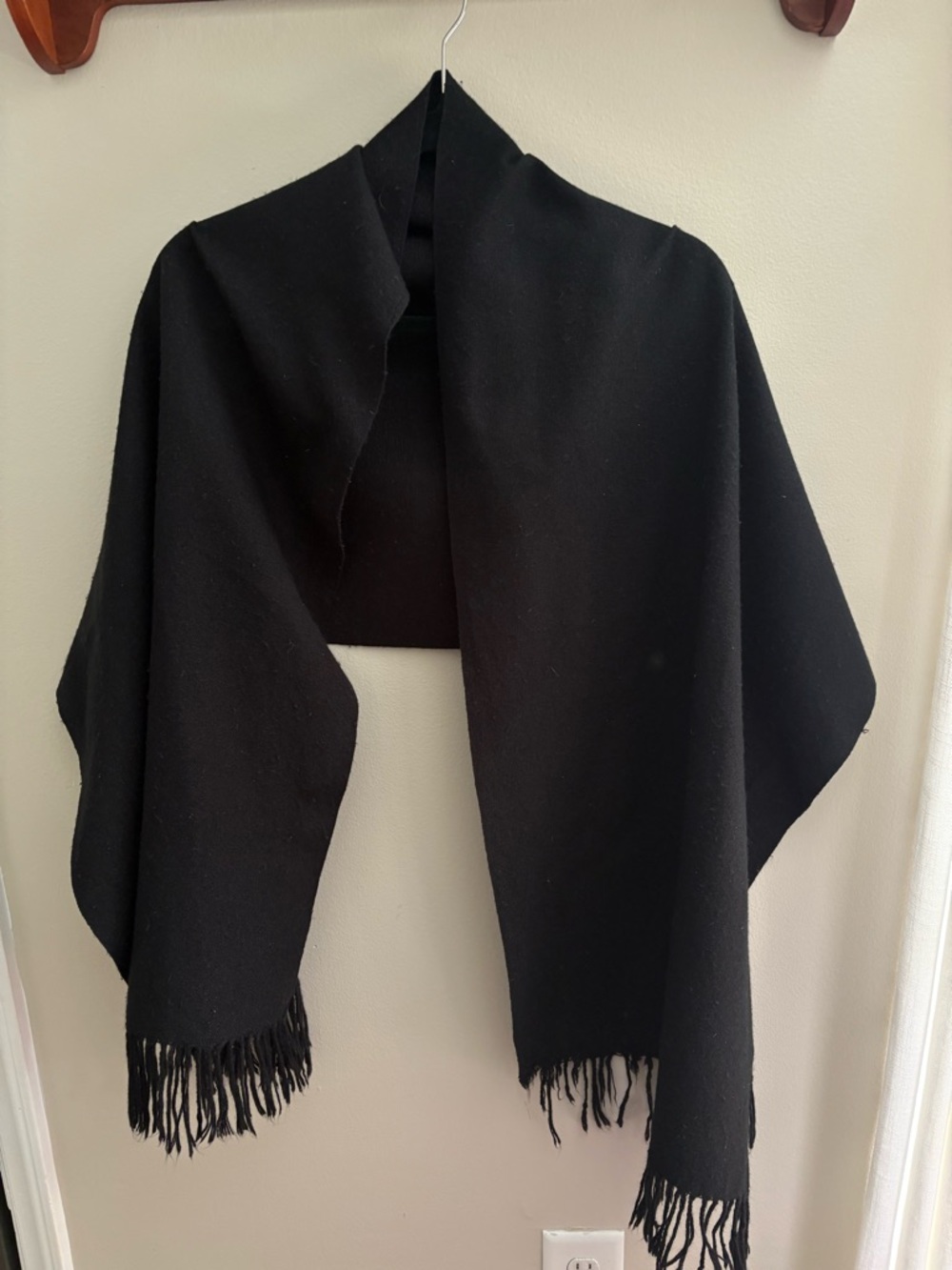 Classic Black Fringe Shawl Wrap
